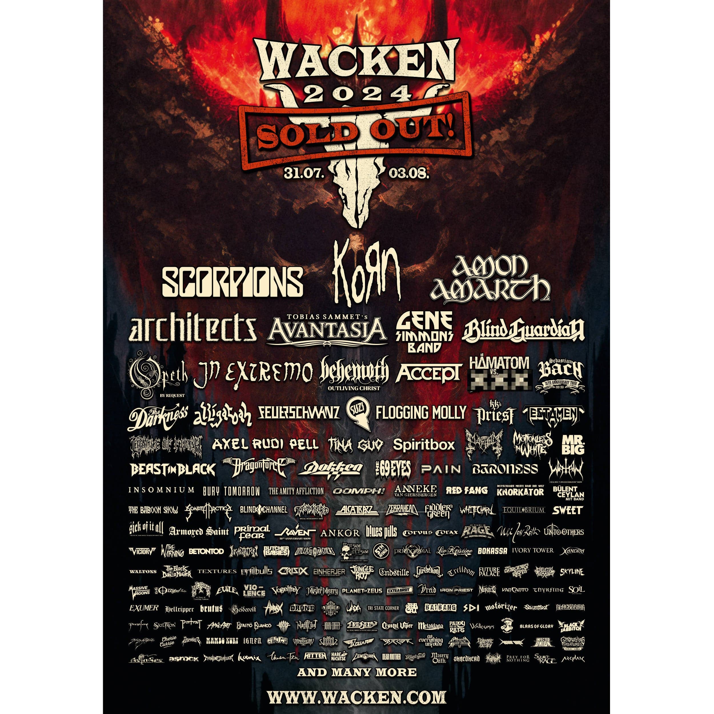 W:O:A - Poster Bands 2024 - gefaltet