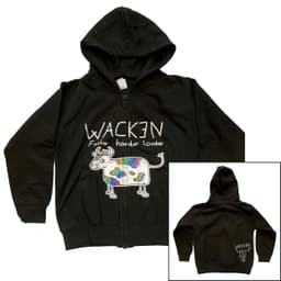 W:O:A - Kids HoodZip - Rainbow Cow black – Bild 1