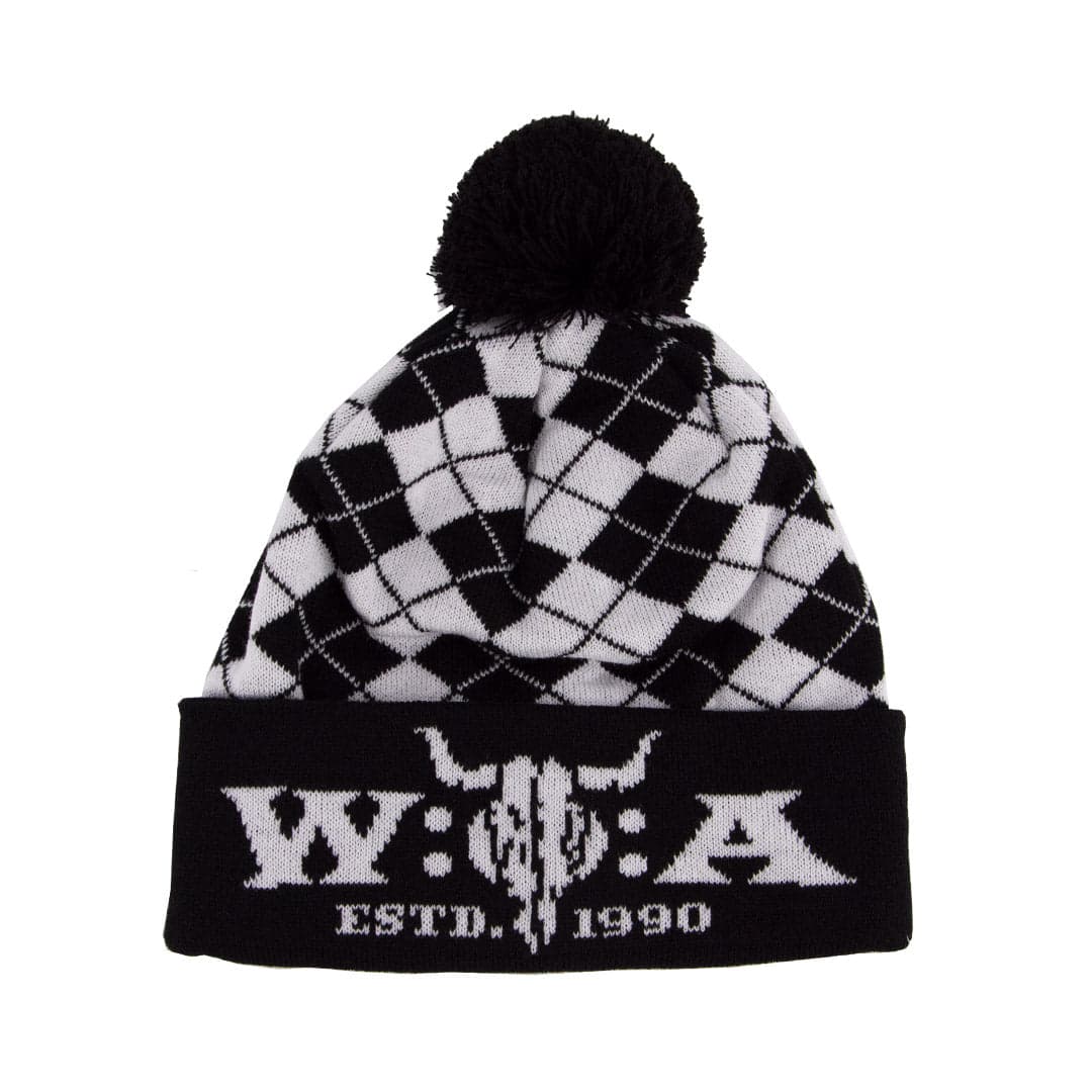 W:O:A - Bommelmütze - Karo weiß