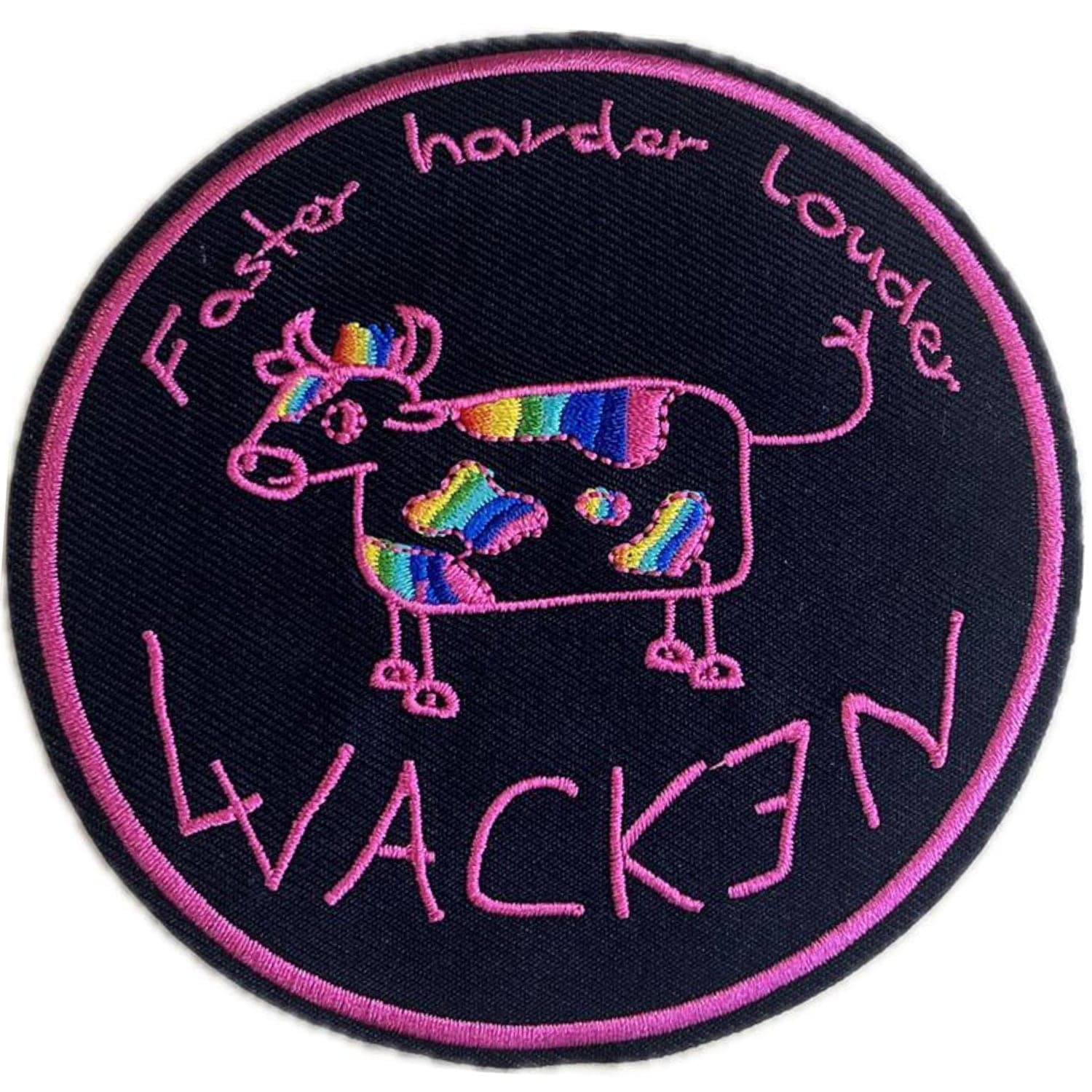 W:O:A - Patch rund - Rainbow Cow
